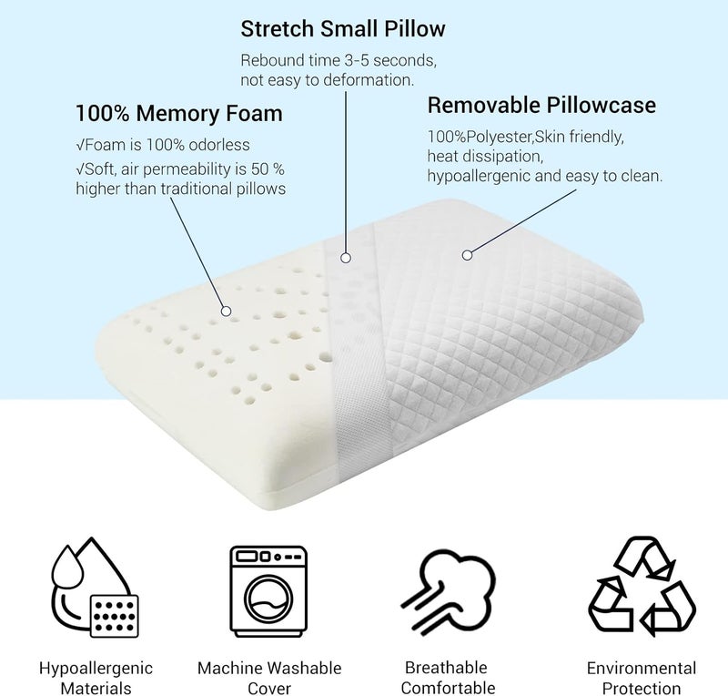 LSFFM Camping Pillow Lightweight, Easy to Carry, Memory Foam Travel Pillow, Backpacking Pillows, Portable Pillows with Travel Storage Bag, Removable Pillow Cover (White) - Image 3